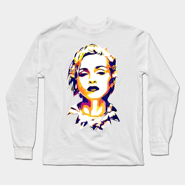 Madonna Pop Art Long Sleeve T-Shirt by Creativedy Stuff